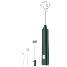 Verktyg Egg Beater 3 Hastigheter Electric Handheld Rotary Egg Whisk Coffee Frothing Wand Cappuccino Frother Mixer USB Portable Kitchen Tools