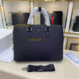 Briefcases New Men Shoulder Briefcase Leather Designer Handbag Business Plaid Laptop Bag Messenger Bags Totes Mens Luggage Computer Handbags Double Layer Zipper