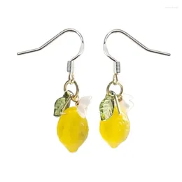 Dangle Earrings Stylish Lemon Themed Drop Ear Rings Charm Portable Citrus Pendant Jewelry Hooks For Everyday Or Party Wear DropShip