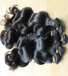 Bella Hair 8A Peruvian Human Hair Weave Natural Black Color Body Wave Double Weft Bundles4024709