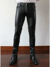 Pantaloni Taglie Forti Vendita Calda Nuovi Abbigliamento da Uomo Pantaloni Elastici Stretti Pantaloni di Pelle Sottili Sexy Maschili Costumi da Cantante da Uomo Discoteca Hombre