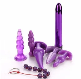 Par Erotiska leksaker 7 PCSSet Anal Plug Vibrator Soft Silicone Anal Dildo Prostate Massage Anal Plug Vibrator Beads Sex Toys4008752