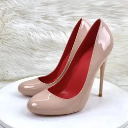 Sapatos de vestido clássico elegante cor pura 12cm 10cm salto alto fino redondo dedo do pé sexy marca escritório raso deslizamento em bombas femininas qp227 roviciya