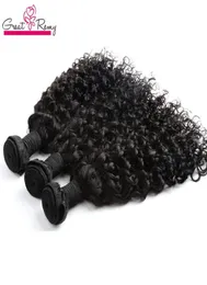 Water Fala Brazylijska przedłużenie włosów Big Curly 100 nieprzetworzony Dziewicze Human Hair Poleld 3pclot Dyable Ocean Hair Weave Weft Gre3084751