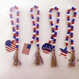 NewIndependence Day Bead Bead String Farmhouse Mustiative Fruit Fruit Lemon Wood Beads شرابة شرابة معلقة قلادة قلادة حبل Home Home Home