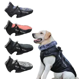 Jacken Großer Hundemantel mit Geschirr Winter Warme Hundekleidung Labrador Wasserdichter großer Hundemantel Windhund Französische Bulldogge Kleidung