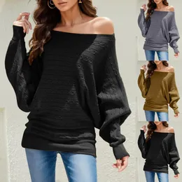 Frauen Pullover Ein Wort Kragen Lose Fledermaus Shirt Pullover Pullover Top Sueter Punto Mujer