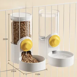 Alimentazione Gabbia per gatti Appesa Alimentatore automatico per fontanella Grande capacità Gattino Cucciolo Coniglio Ciotola per acqua Bevitore d'acqua Forniture per animali domestici