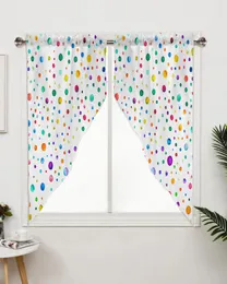 Vorhang, Wellen-Punkt-Aquarell, bunte Textur, Vorhänge für Schlafzimmer, Fenster, Wohnzimmer, dreieckige Jalousien, Vorhänge