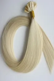 Pré ligado cabelo humano brasileiro extensões de cabelo de ponta plana 50g 50 fios 18 20 22 24 polegadas 60 platina loira produtos de cabelo indiano 2706529