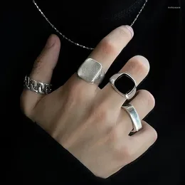 Cluster Rings 4Pcs/set Punk Hip-Hop Trendy Fashion Personalized Ring European American Style Retro Geometric Metal Decorative