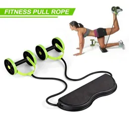 AB Wheel Roller Double Muscle Trainer Elastic Rally Fitness Wheel Abdominal Power Resistance Bands Gym ARM MIDSTEN TRÄNING9883333