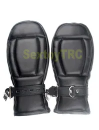 Fetish Bondage Gimp Dog Paws Guanti con serratura Polsini con palmo per cane con chiusura Nero Rosso Attrezzatura BDSM Cucciolo Schiavo Gioca in costume Mani di ritenuta Gl1142422