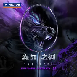 Victory Victor Dragon Fang Blade 1st och 2nd Generation Tkryuga I II Flame Red Dark Purple Offensive Badminton Racket 240223