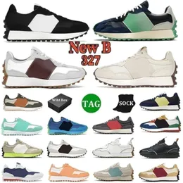 Fashion N327 Mens Shoes 327 White Black Silver Navy Blue Red Gold Soft Yellow Neo Flame Orange Grey Mesh Casual Shoes with Box