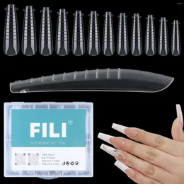 False Nails For Nail Art Salon And Home Diy Poly Extension Gel Forms Full Cover Dual Clear Long Ballerina Coffin