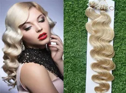 613 Bleach Blonde Micro Loop Extensions Human Hair Extensions 100GPC Wave Nonremy Human Hair Micro Extensions 9636315