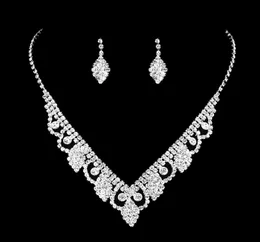 Feis Shinny Pierced Leaf Necklace and Earings Set Bride Siliver Jewerly Wedding Accessoarer vars och detaljhandel7372398