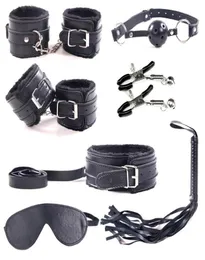 Sex Tools Shop Sex Products 7 PCSSet Roll Spela läder Vuxen Sexig sexleksaker BDSM Fetisch Bondage Harness Kit Sextoys för par Y14374477