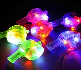 Spedisci 50 pezzi LED illuminati 632 cm fischio lampeggiante bagliore sportivo fischio con cinturino cordino collana per festa concerto discoteca Weddin8151354