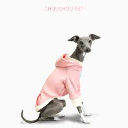 Pullover Rosa italienischer Windhund Frühlingsneues braunes Kapuzen-Sweatshirt plus samtwarme Haustier-Sportbekleidung Whippet-Hundekleidung