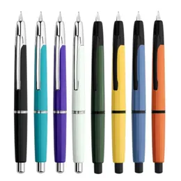 MAJOHN A2 Press Resin Fountain Pen Retractable EF Nib WIth Clip Converter Ink Office School Writing Gift Set Lighter Than A1 240229