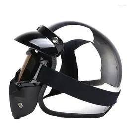 خوذات الدراجات النارية الصيف خمر 3/4 مفتوحة Motocycle Chrome Sliver Scooter Helmet Jet Casque Casque Silver Face Process