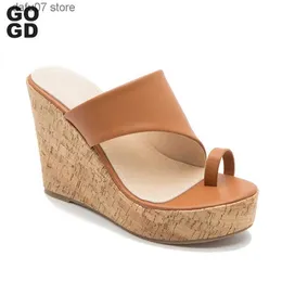 Scarpe eleganti GOGD color caramella pantofole con zeppa da donna moda tutto-fiammifero piattaforma casual tacchi alti sandali aperti punta aperta scarpe da spiaggia TrendyH2431