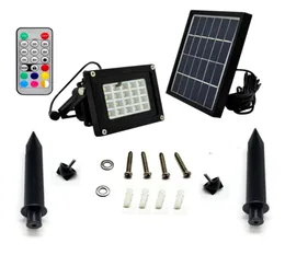 5pcs N510G 6V 3W Solar Panel Power Solar LED Floodlight Lamp Remote Control RGBW Outdoor Garden Square Spotlight9733662