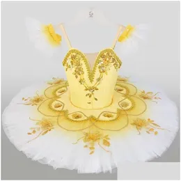 Dancewear Style For Kid Black Red Factory Wear Knee Classical Fairy Dress Ballet Costumes On Tutu Leotard Yellow Drop Delivery Baby Dh7Js