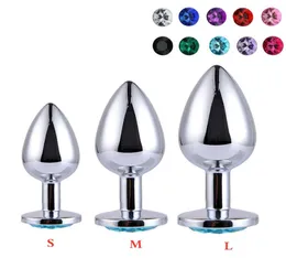 Sweet Magic 3pcsSet Size SML Metal Crystal Anal Plug Stainless Steel Booty Beads Jewelled Anal Butt Plug Sex Toys Product for M3224404