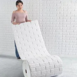70cmx10m 3D Soft Foam Brick Wallpaper Sticker Roll DIY Self Adhesive Living Room Home Kitchen Bathroom Decorative Wall Paper 240227
