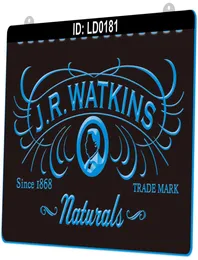 LD0181 J R Watkins Naturals 3D гравировка светодиодный световой знак вся розничная торговля2917668