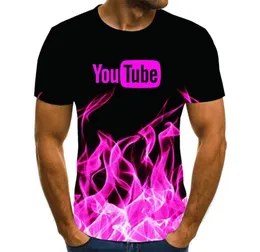 Men039s camisetas verão marca youtube 3d vortex tshirt e women039s moda manga curta harajuku hip hop cute5534987