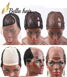 Professional Lace Wigs Caps for Making Wig UPart Lace Cap Color BrownBlack C Top Capss With Adjustable Straps Bella Hair2275777