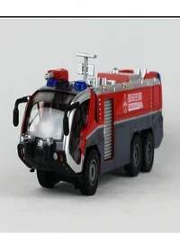 KDW Diecast Alloy Car Model Toy Airport Water Cannons Fire Truck with Sound Lights Pullback 150 Scale for Ornament Christma7149162