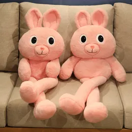 2024 HOT SELL PLUSH CULLOWS 80CM 100CM FÖRSLAGA LÅNGA BEN Big Ears Rabbit Högkvalitativ plysch Söt modellering Sovande kudde Barnleksak