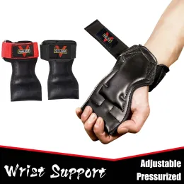 Lifting 1Pair GOBYGO Weightlifting Wrist Support Cowhide Weight Lifting Wraps Palm Guard Gym Dumbbell Barbell Fitness Gloves Wristbands