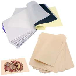 Accesories 10st Tattoo Practice Skin och 20sts Transfer Paper Set for Tattoo Practice Silicone Practice Fake Skins Supplies