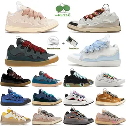 Lanvinics Sneakers Designer Womens Casual Shoes Breattable Light Gul ljusgrön tennplommonplattform Daglig outfit utomhusmän tränare DH GATE Storlek 35-46