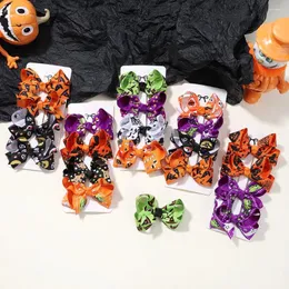Hair Accessories 4Pcs/Set Cute Halloween Bow Clip Fashion Kids Girl Hairpin Party Decoration Barrettes Baby Gift Wholesale