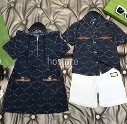 Baby Kinder Kleidung Designer Jungen Kariertes Hemd Sets Mädchen Kariertes Kapuzenkleid Mode Kleidung Anzüge Kinder Sommer Kurzarm Anzug 22