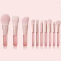 Makeup Brushes 10pcs Pink Soft Fluffy Set Cosmetics Foundation Blush Powder Brush Eyeshadow Blending Beauty Tools