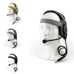 Tillbehör på jakt på headset Taktiskt skytte headset Airsoft Combat hörlurar Användning med PTT Ear Protection Earphones Militära headset