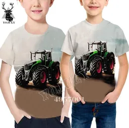 Nowatorski streetwear dziecięca T -koszulka Traktor ciężarówka 3D Print Harajuku Tshirt Baby Fashion swobodne krótkie rękawie dziewczyna odzież Y672 Y4533185