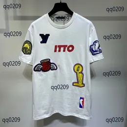 T-shirt da uomo Plus Polo Hip Hop Muscle Fit Orlo curvo Cotone bianco Stampa personalizzata Uomo Donna T Shirt Casual Quantità Tendenza XS-xL gR