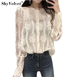 2018 Summer New Women Sexy Lace Blouse Flower Lace Tops Plus Size2772283