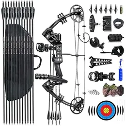 Bow Arrow PANDARUS Compound Bow Set 15-45lbs for Pull Beginner and Teens Right Handed Adjustable 18-29 Draw Length 320 FPS Speed YQ240301