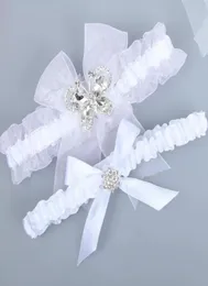 2pcsセットクリスタルビーズbow bow bridal garter for wedding garters in Stock手作りのステインブライドレッグガーター安い9922360