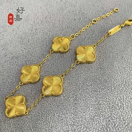 Designer Jewelry Luxury Bracelet Link Chain Vanca Five Flower Four Leaf Grass Bracelet Gold Handwear Luxury Alloy Womens Jewelry